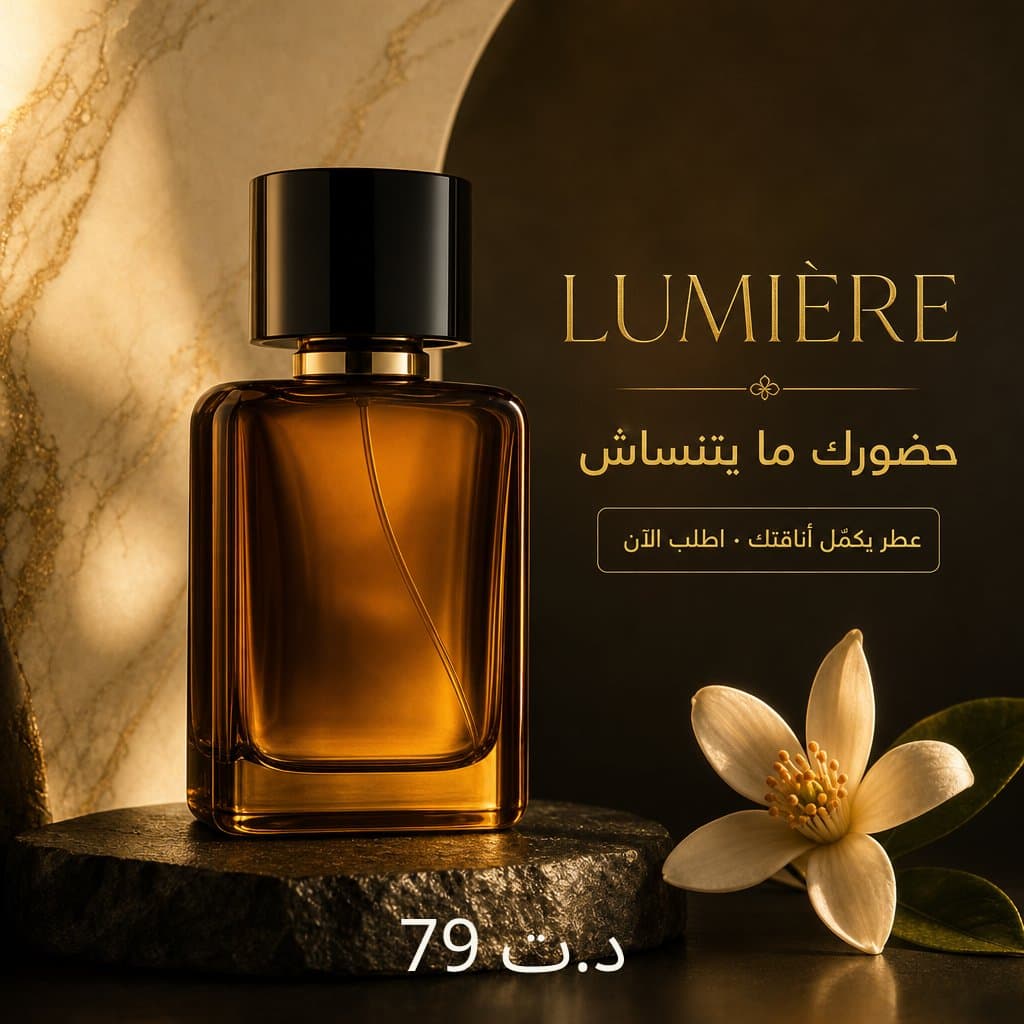مثال أفّيش: عطر، سعر ودعوة للطلب